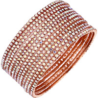 Shining Diva Fashion Set of 12 Latest Traditional Design Gold Plated Stone Bangle for Women (Rainbow Rose Gold, 2-6)