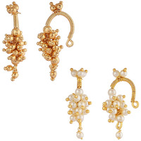 VAMA FASHIONS Traditional Maharashtrian Style Clip on Pressing Bugdi Upper Earring Ear Cuff For Women & Girls (Maharashtrian Bugdi Earrings)
