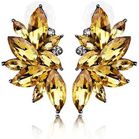 YouBella Jewellery Crystal Earrings for Girls and Women (Wine)
