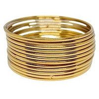 I Jewels 18K Gold Plated Traditional Plain Bangle Set For Women (ADB158FL-a) (Set of 24 Bangles)