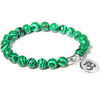 Hot And Bold Sacred Aum/Om Natural Stone Healing Bracelet: Handcrafted Elegance With Certificate Of Authenticity For Unisex Adult