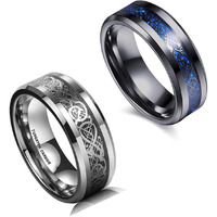 YouBella Jewellery Stainless Steel Rings Combo for Men and Boys (Style 2)