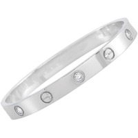 Jewels Galaxy Jewellery For Women Astonishing Silver Plated Love AD Bracelet (CT-BNG-49140)