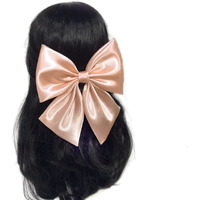 Linenblue Hair Sailor Bow Clip For Women & Girls (Golden) (Pack Of 1)