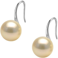 HIGHSPARK 925 Silver Stylish Pearl Earrings for Women | 92.5 Sterling Silver & Brilliant Lustre Pearls | Lovely Gift - Light Gold
