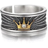 Fashion Frill Mens Jewellery Silver Ring For Boys Stainless Steel Adjustable Finger Rings for Men and Boys Girls Women Accessories Jewellery for Men Anniversary Unisex Rings