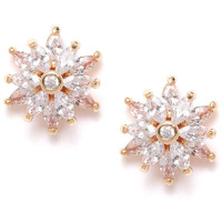 Zaveri Pearls Sparkling Cubic Zirconia & Pearl Stud Earring For Women-ZPFK9463