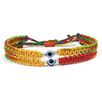 KUKSHYA JEWELLERS Exclusive 925 Sterling Silver 2 Ball + Evil Eye Charm Thread(Dhaga) Nazariya Anklet Adjustable| Nazar Battu | For Women & Girls 2 Piece(TP 095) (MULTICOLOUR)