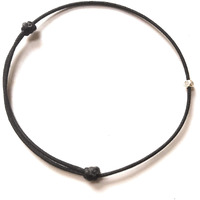 Thanus Crafts Black Threaded Ankle Bracelet Barefoot Foot Jewelry for Women (Black)