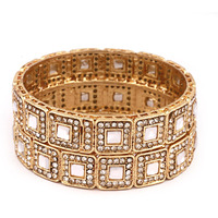 Shining Diva Fashion Latest Stylish Design Traditional Kundan Bangles for Women(14825b_2.8)(Gold)