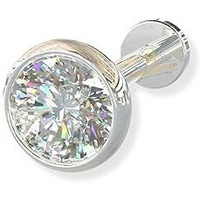 SJ SHUBHAM JEWELLERS 925 Sterling Silver Round Shape Cubic Zirconia 5MM Cup Screw Back Nose Pin Stud for Women Girls