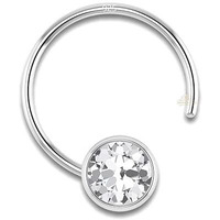 SJ SHUBHAM JEWELLERS 925 Sterling Silver Round Shape Cubic Zirconia 5MM Cup Wire Stud for Women Girls