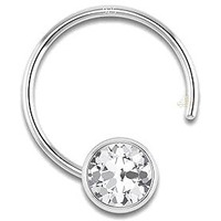 SJ SHUBHAM JEWELLERS 925 Sterling Silver Round Shape Cubic Zirconia 4MM Cup Wire Stud for Women Girls
