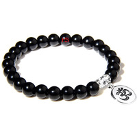 Hot And Bold Unisex Adult Sacred Aum/Om Natural Stone Healing Bracelet: Handcrafted Elegance With Certificate Of Authenticity.