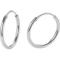 HIGHSPARK 925 Silver Hoop Earrings | 92.5 Sterling Silver Round Classic Thick Hoop Size 12mm to 20mm - Gauge 12G ie Thickness 2.0mm | Lovely Gift for Women & Girls - Silver 18mm