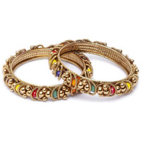 Shining Diva Fashion Latest Traditional Set of 2 Bangles for Women and Girls (11382b_2.8), multicolor