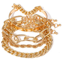 Jewels Galaxy Stunning Gold Plated Multi Strand Bracelet Jewellery For Women (CT-BNS-49109)