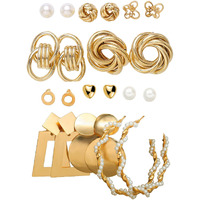 Shining Diva Fashion 11 Pairs Combo Set Latest Stylish Stud Earrings for Women and Girls (rr15616er)