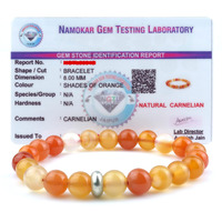 REMEDYWALA Charged Energized Certified Carnelian Bracelet For Reiki, Balance Chakra, Positive Energy, Healing | Carnelian Stone Bracelet 8 mm | 8mm Bracelet for Men and Women