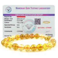 REMEDYWALA Charged Energized Certified Citrine Bracelet For Reiki, Balance Chakra, Positive Energy, Healing | Citrine Stone Bracelet 8 mm | Bracelet for Men and Women