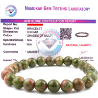 REMEDYWALA Charged Energized Certified Unakite Bracelet For Reiki, Balance Chakra, Positive Energy, Healing | Unakite Stone Bracelet 8 mm for Men and Women