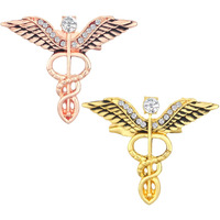Mahi Combo of 2 Caduceus Doctors Brooch Lapel/Brooch Pin for Men (CO1105601M)