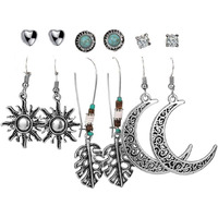 Jewels Galaxy brass Elegant Steampunk Round Small to Big 12 Pair of Hoop Earrings For Women