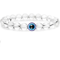 Young & Forever Evil Eye Original Nazariya Green Clear Quartz Bead Bracelet for Men Beads Women Nazar Hand Bracelets Accessories Woman Girls