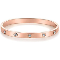 Jewels Galaxy Jewellery For Women Contemporary Rose Gold Plated Love AD Bracelet (MYN-BNG-17177)
