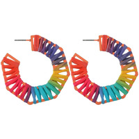 Young & Forever Gift fashion statement jewelry colorful Threaded Geometric Octagon Drop Earrings handmade boho vintage bohemian earrings big round earrings for women