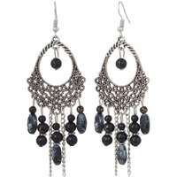 Shining Diva Fashion Oxidised Silver Bohemian Latest Traditional Earrings For Womens & Girls (Black)(8928Er)