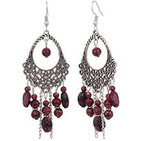 Shining Diva Fashion Latest Oxidised Silver Bohemian Latest Traditional Earrings for Women & Girls (Red)(8930er)