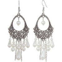 Shining Diva Fashion Latest Oxidised Silver Bohemian Latest Traditional Earrings for Women & Girls (White)(8926er)