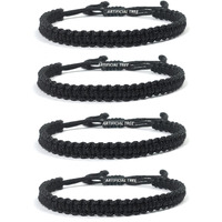 ARTIFICIAL TREE HANDMADE NAZAR THREAD BRACELET ADJUSTABLE WRISTBAND BRACELET FRIENDSHIP BAND FOR WOMEN, MEN, GIRLS & BOYS Nazar Battu 4 Piece (BLACK)(AT GIRLS BRCT 013)