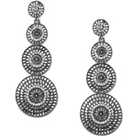 Accessher Indo Western Style Inspired Gold Plated Rhinestones Embellished Circular Shaped Dangle Earrings with Push Back Closure for Women and Girls