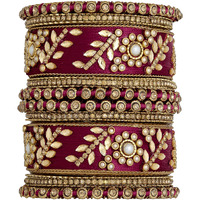 Peora Designer Silk Thread Chuda Bangle Set for Women Girls Size - 2.6 inch|Rakhi Rakshabandhan Gift for Sister Bhabhi, Gifts for Women