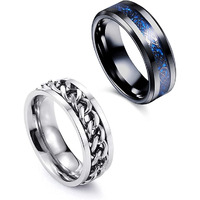 YouBella Jewellery Stainless Steel Rings Combo for Men and Boys (Style 4)