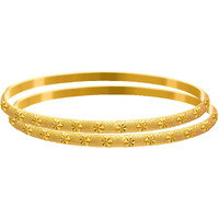 JFL - Jewellery For Less Jewellery for Less Golden Gold-Plated Bangle Set for Women,Valentine