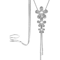 Shining Diva Fashion Jewellery Stylish Pendants for Girls with Long Chain Pendent Party Necklace For Women & Girls(Silver)(9269np)