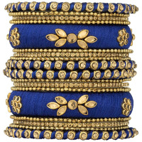 Peora Gold Plated Brass & Kundan Bangles Set for Women (Red)