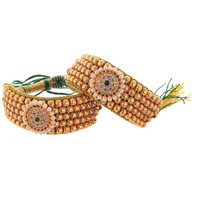 Handicraft Kottage Womens Traditional Gold Plated Royal Rajasthani Look Pochi Armlet Kada | Bajuband Armlet | Bangles Set for Girls and Women