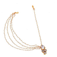 Handicraft Kottage Latest Hair Jewelry Traditional Gold Pearl Stylish Chain Mathapatti Maang Tikka Jewellery Set for Women & Girls (HK-Maang Tikka 03)