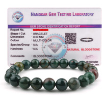 REMEDYWALA Charged Energized Certified Bloodstone Bracelet For Reiki, Balance Chakra, Positive Energy, Healing | Bloodstone Bracelet 8 mm | 8mm Bracelet for Men and Women