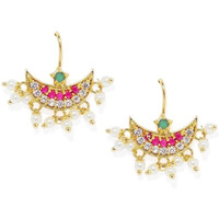 VAMA Fashions Upper Ear clips Press on Maharashtrian Traditional Press Bugadi Clip on Earrings for Women and Girls