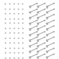 VAMA FASHIONS Silver White Stone Nosepin ring stud with piercing Round hoop Nose pin for women - 60 PCS