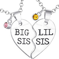 Young & Forever Gift 2PCS BFF Best Friend Necklaces for Girls Fashion Rhinestone Crystal Puzzle Couples Friendship Pendant Necklaces