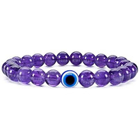 Young & Forever Gift Amethyst Eye Evil Eye Bracelet For Women