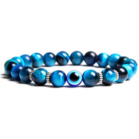 Young & Forever Gift Blue Tiger Eye Evil Eye Bracelet For Women