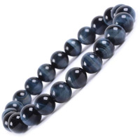 Young & Forever Gift Certified Reiki Crystal Semi Precious Gemstone Hawks Dream Tiger Eye Bracelet Strength and Courage Energy Healing Stone Stretch Bracelet for Men and Women