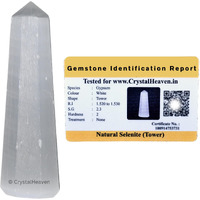 Crystal Heaven Certified Selenite Crystal Tower Obelisk Point For Chakra, Healing & Balancing-Aaa Grade Original Certified Gemstone Agate For Reiki Meditation Yoga Spiritual (3-4 Inches)